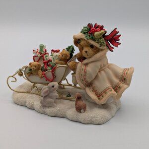 Cherished Teddies Astrid (864218) 2001, Girl Shopping with Sled Figurine